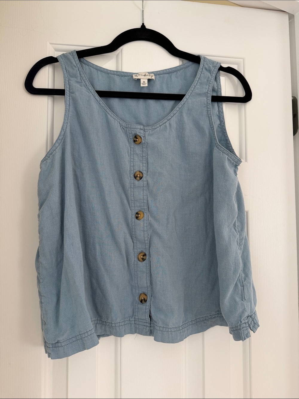 Wonderly Light Blue Button-Front Tank